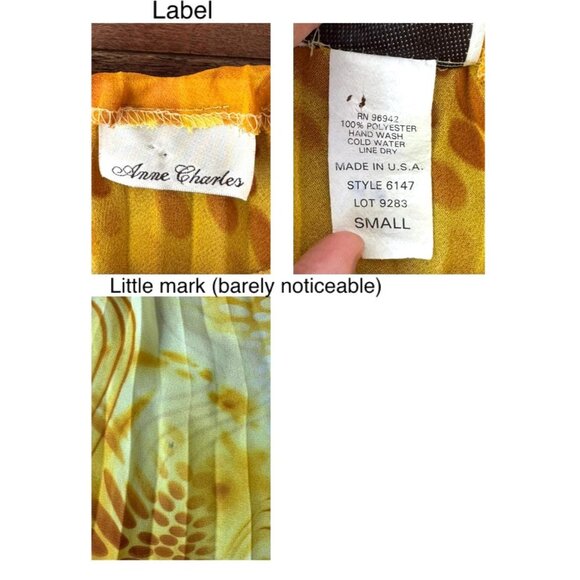 90s vintage yellow backless summer vacation cute flowy camisole halter top small - Picture 10 of 10